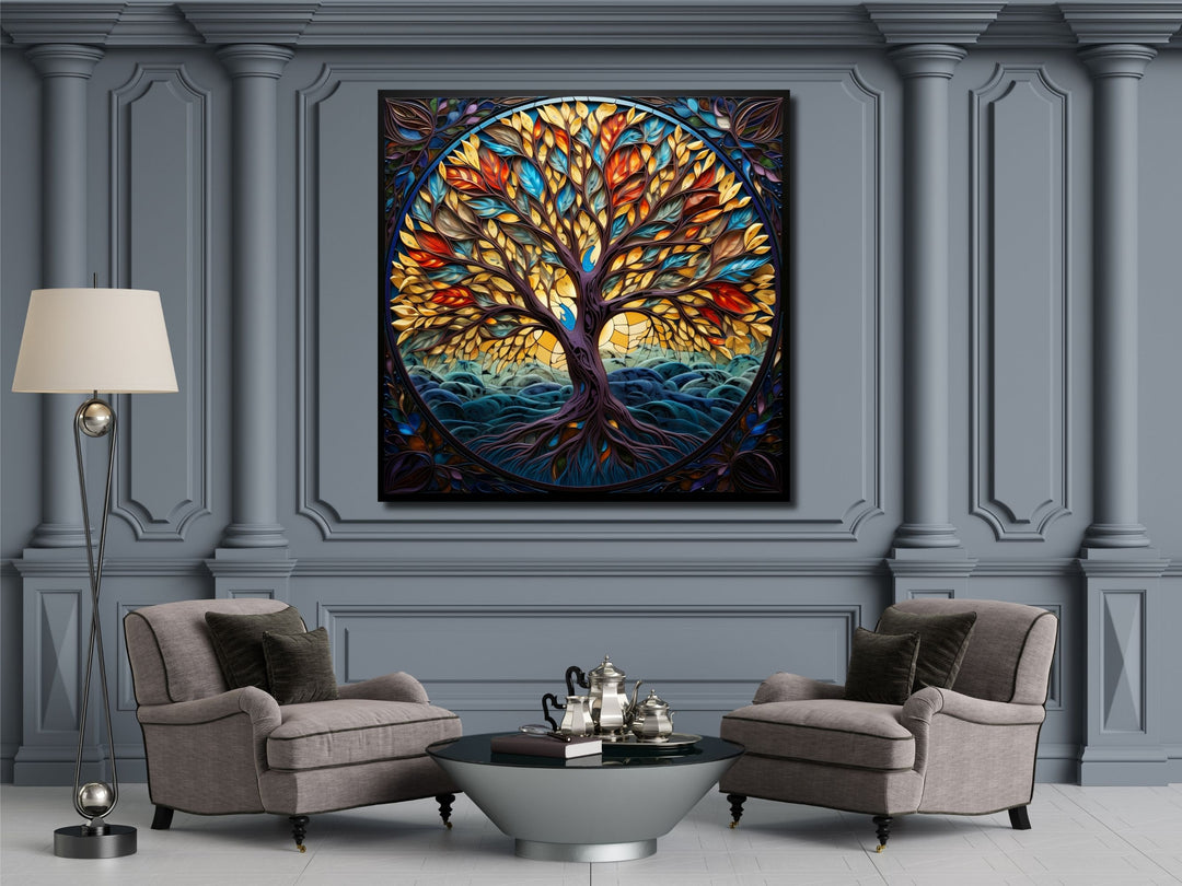 Stained Glass Wall Art Tree of Life Window-Wall Painting Decor