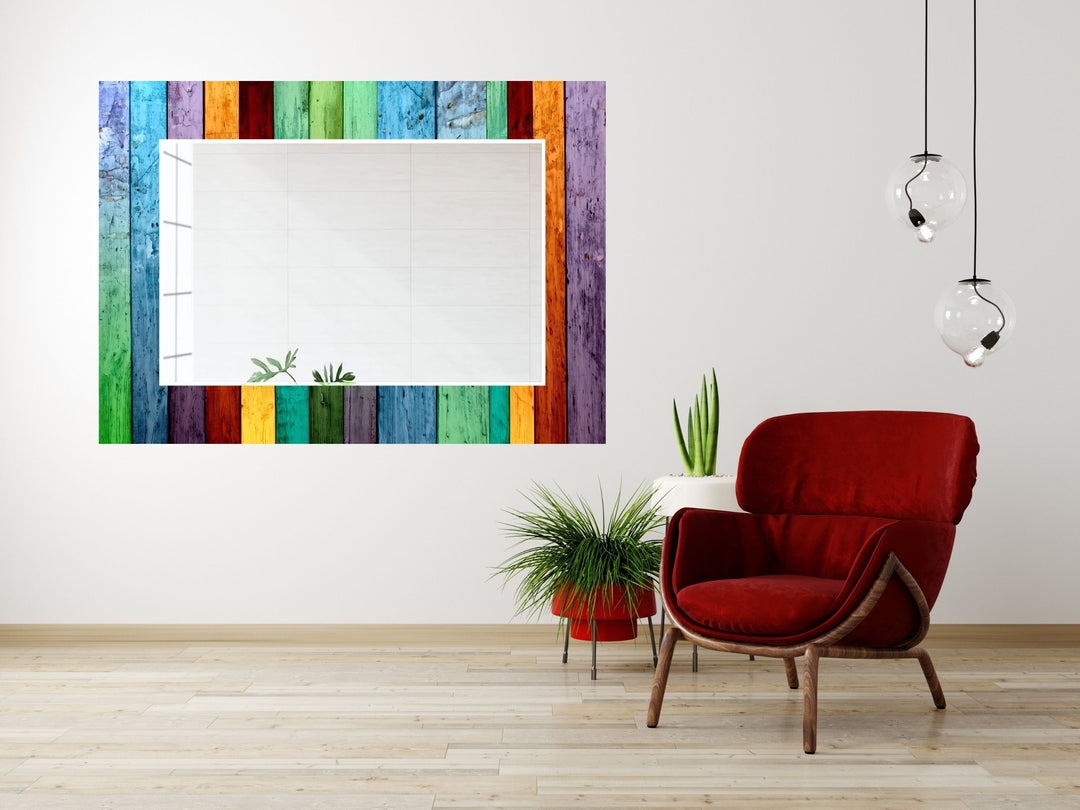 Abstract Stained Glass Pattern Wall Mirror-Home Office Wall Decoration