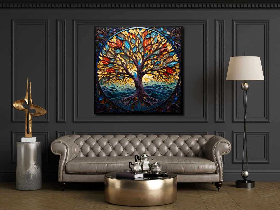 Stained Glass Wall Art Tree of Life Window-Wall Painting Decor