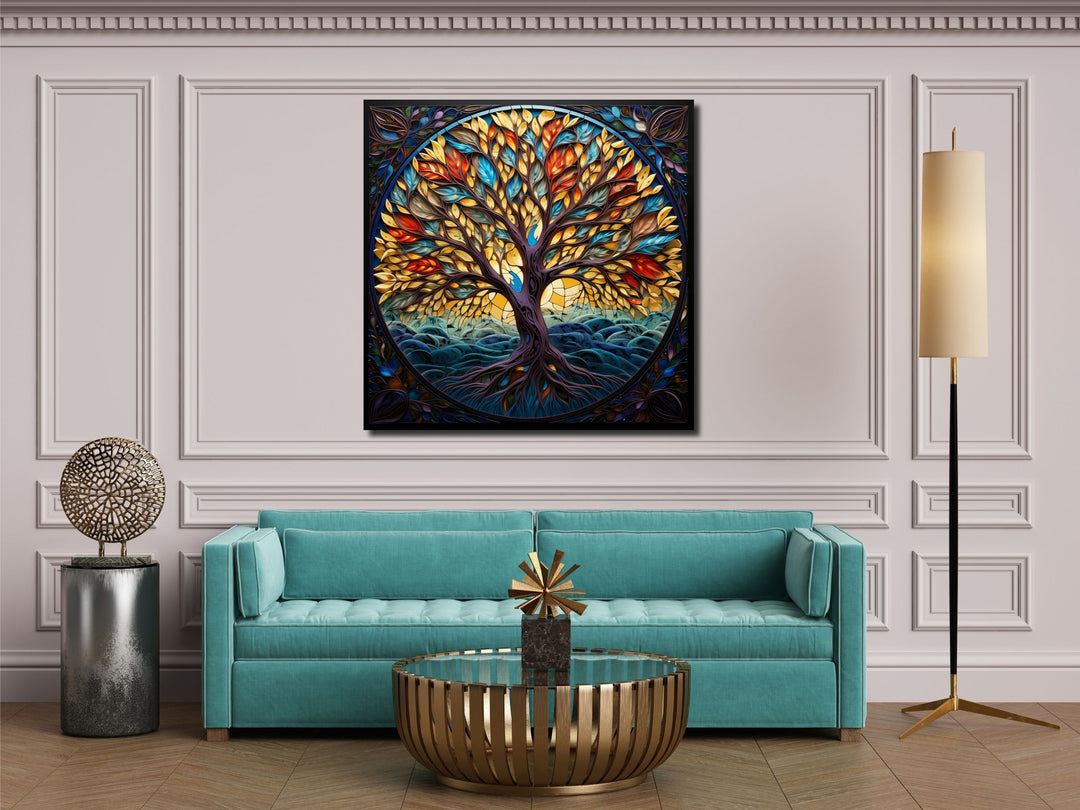 Stained Glass Wall Art Tree of Life Window-Wall Painting Decor