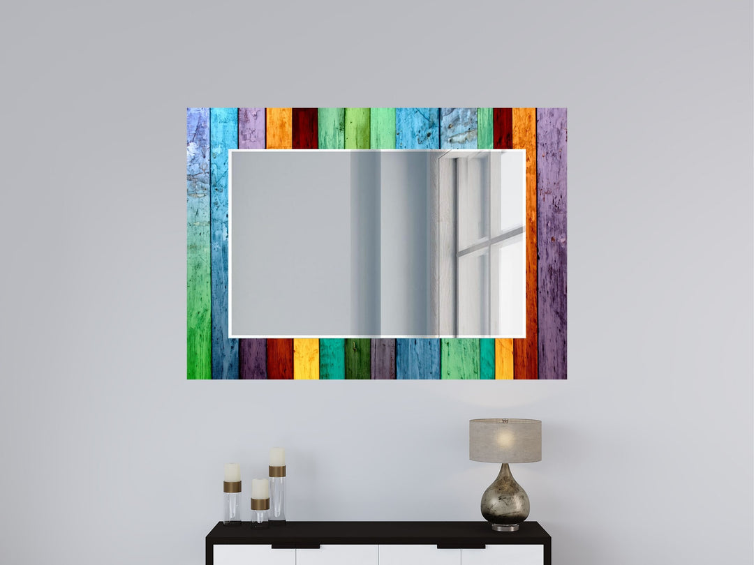 Abstract Stained Glass Pattern Wall Mirror-Home Office Wall Decoration