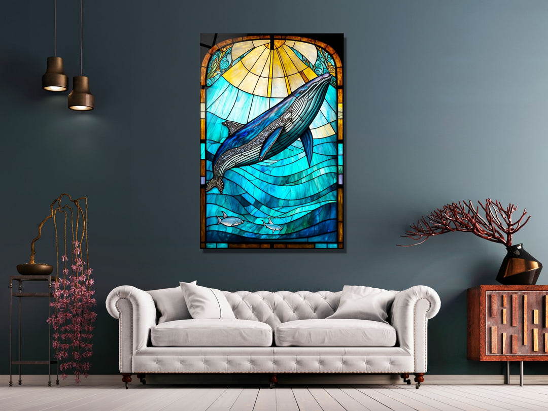 Stained Glass Pattern Wall Art Window-Wall Painting Decor Panel