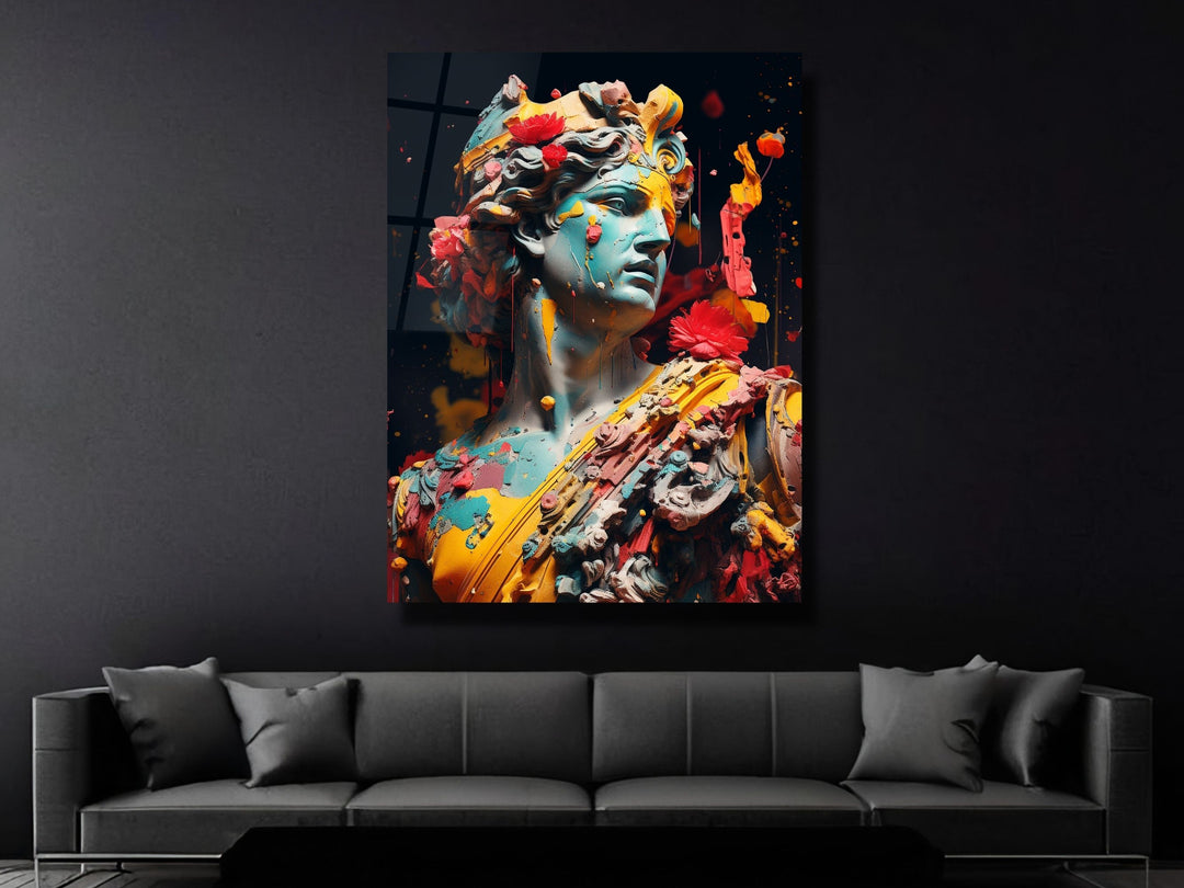 Colorful Sculpture Tempered Glass Wall Art Decor-Home&Office Glass Printing Wall Painting