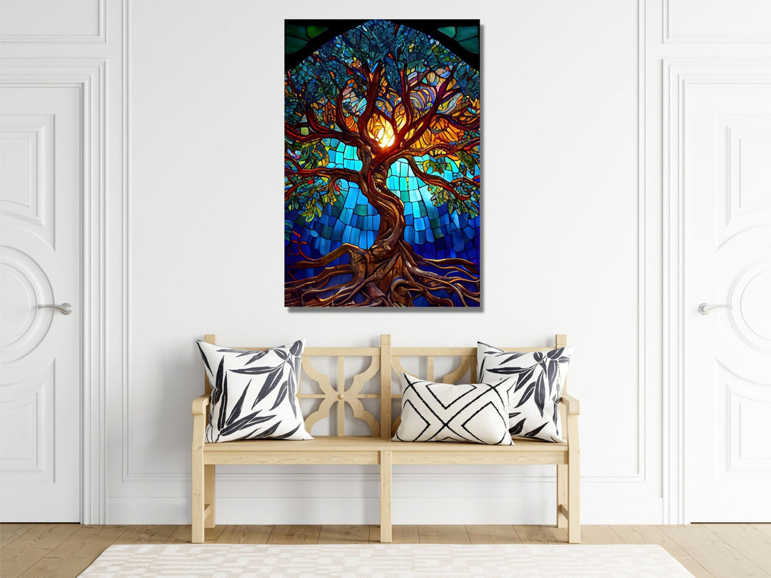 Stained Glass Wall Art Tree of Life Window-Wall Painting Decor