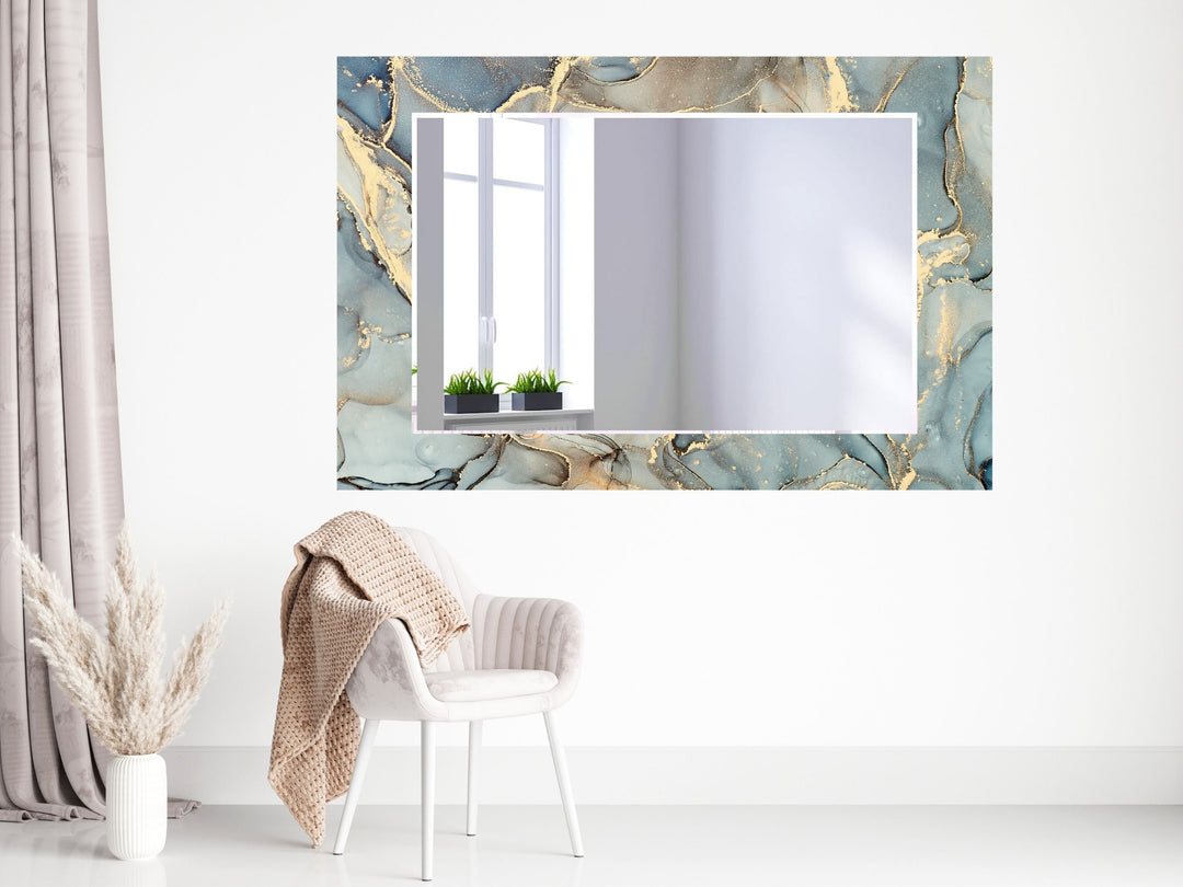 Abstract Marble Pattern Wall Mirror-Home Office Wall Decoration