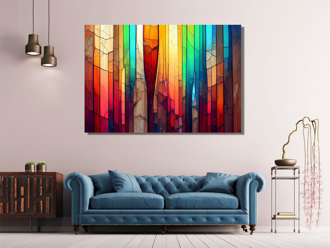 Abstract Glass Printing Wall Art-Home Office Glass Wall Painting Decor