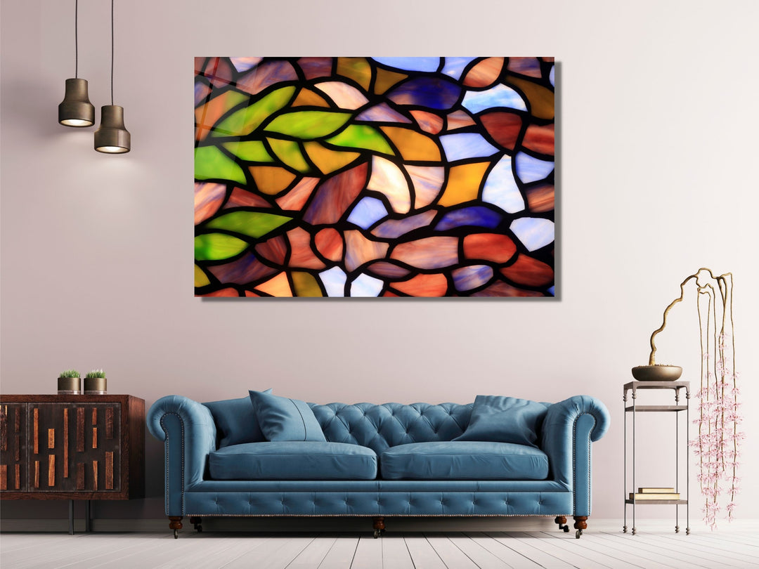 Abstract Stained Glass Pattern Wall Art-Home Office Wall Painting Decor