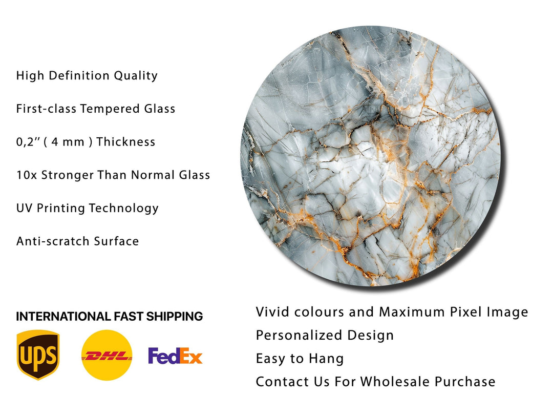 Abstract Marble Design Wall Art Decor-Home&Office Glass Printing Wall Painting