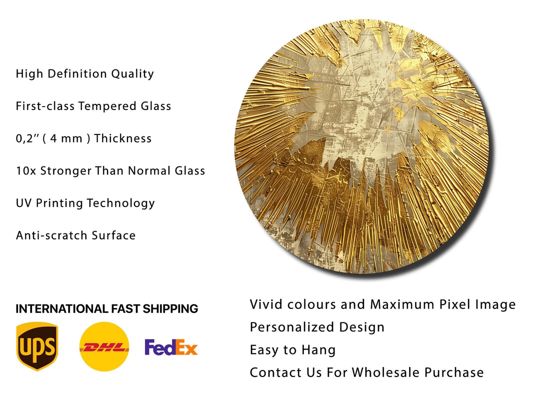 Abstract Gold Wall Art Decor-Home&Office Glass Printing Wall Painting