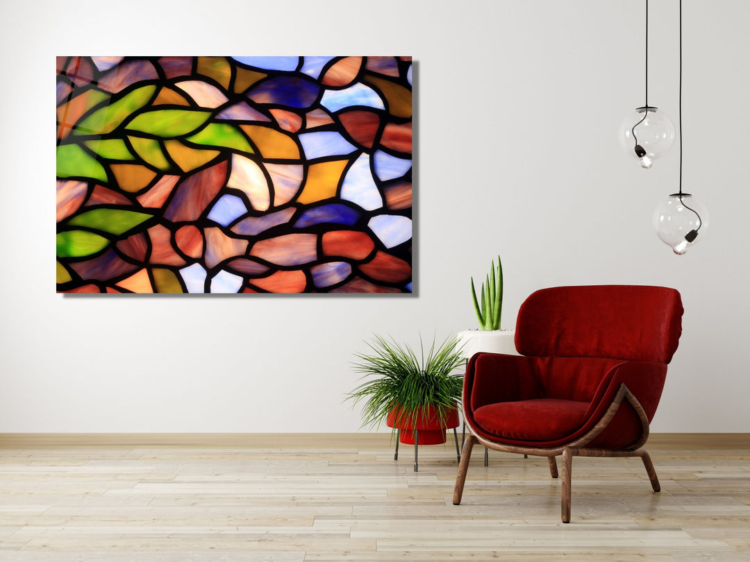 Abstract Stained Glass Pattern Wall Art-Home Office Wall Painting Decor