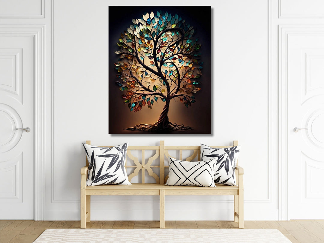 Stained Glass Wall Art Tree of Life Window-Wall Painting Decor