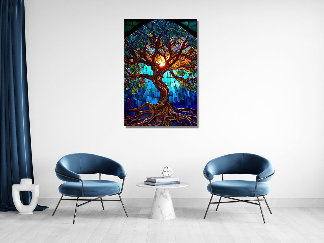 Stained Glass Wall Art Tree of Life Window-Wall Painting Decor