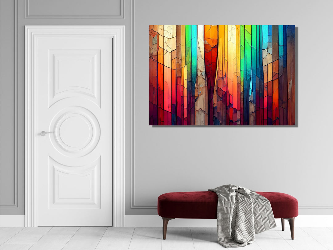 Abstract Glass Printing Wall Art-Home Office Glass Wall Painting Decor