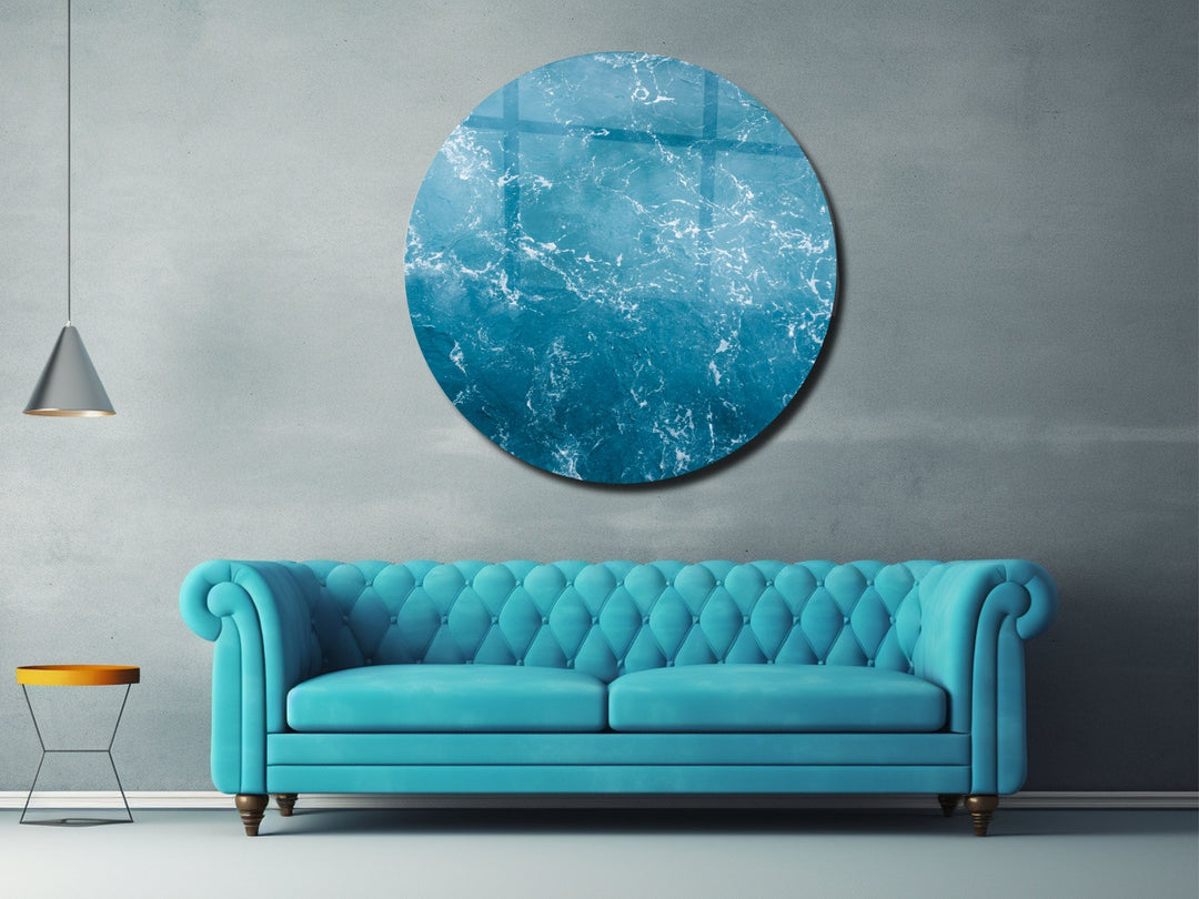 Blue Ocean Wave Wall Art Decor-Home&Office Glass Printing Wall Painting