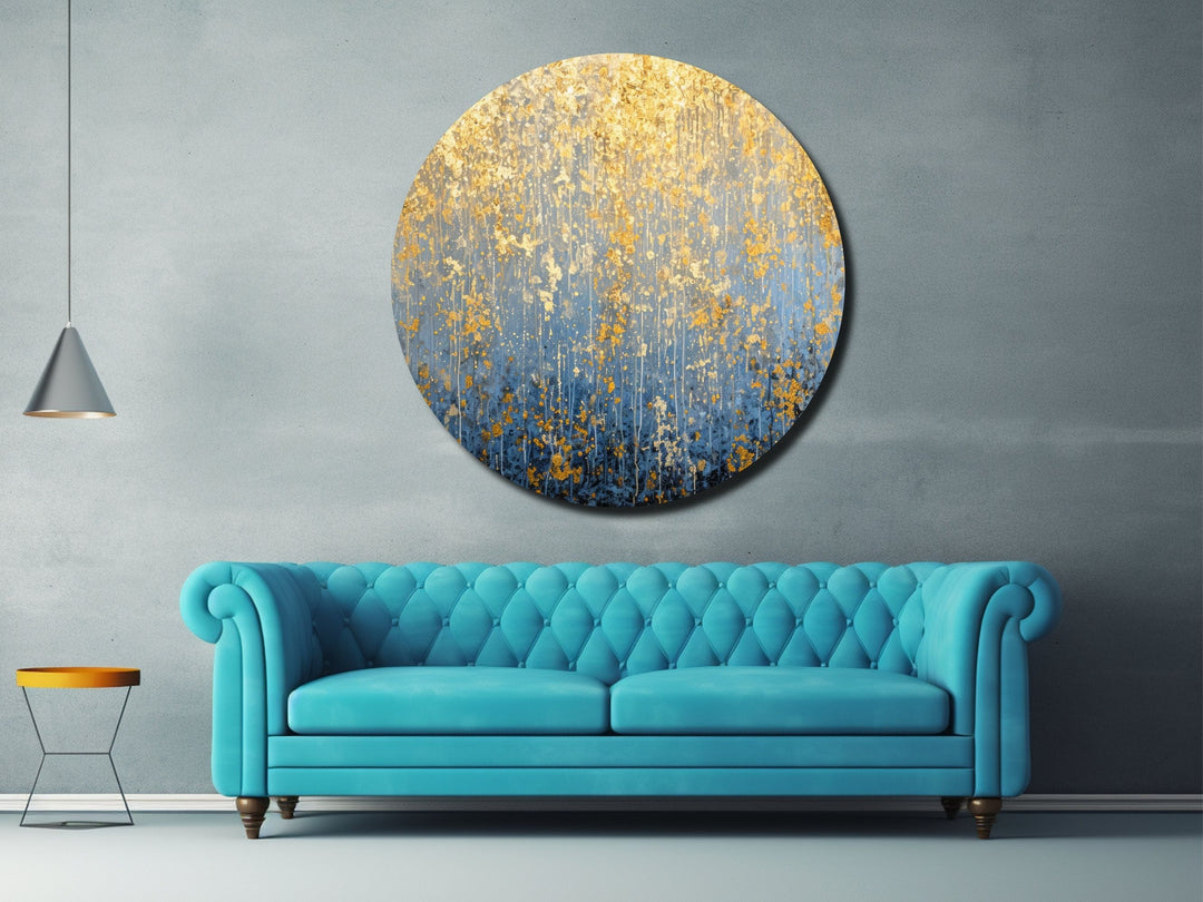 Abstract Marble Gold Blue Wall Art Decor-Home&Office Glass Printing Wall Painting