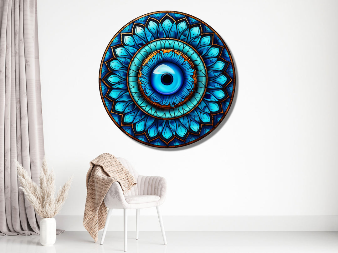 Round Evil Eye Glass Printing Wall Art-Home Office Wall Painting Decor