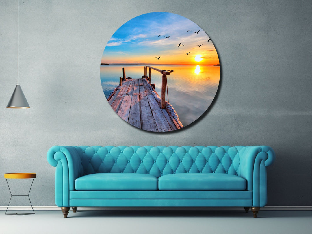 Ocean Beach&Sunset Wall Art Decor-Home&Office Glass Printing Wall Painting