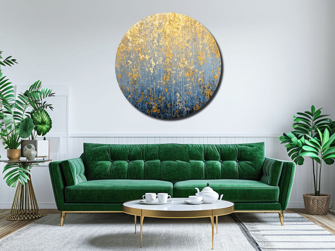 Abstract Marble Gold Blue Wall Art Decor-Home&Office Glass Printing Wall Painting