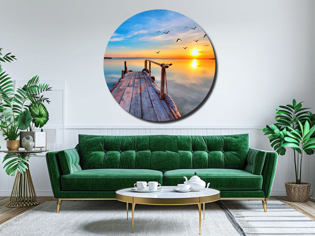 Ocean Beach&Sunset Wall Art Decor-Home&Office Glass Printing Wall Painting