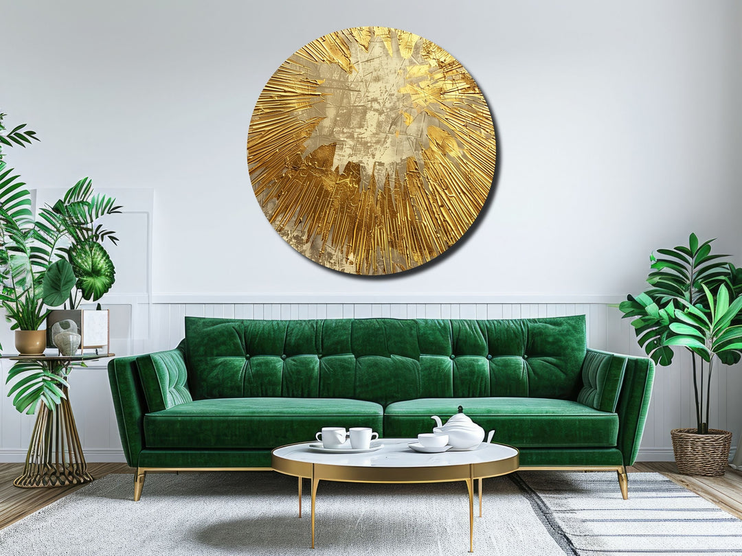 Abstract Gold Wall Art Decor-Home&Office Glass Printing Wall Painting