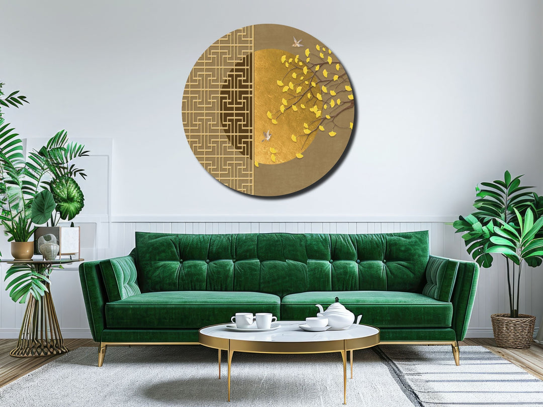 Abstract Gold Wall Art Decor-Home&Office Glass Printing Wall Painting