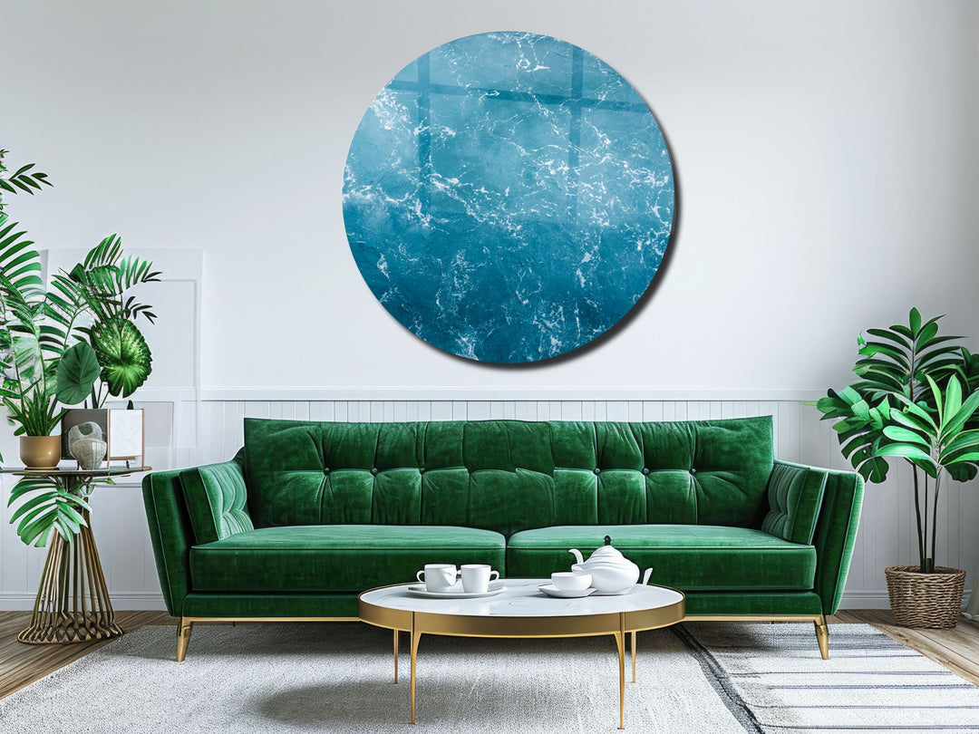 Blue Ocean Wave Wall Art Decor-Home&Office Glass Printing Wall Painting