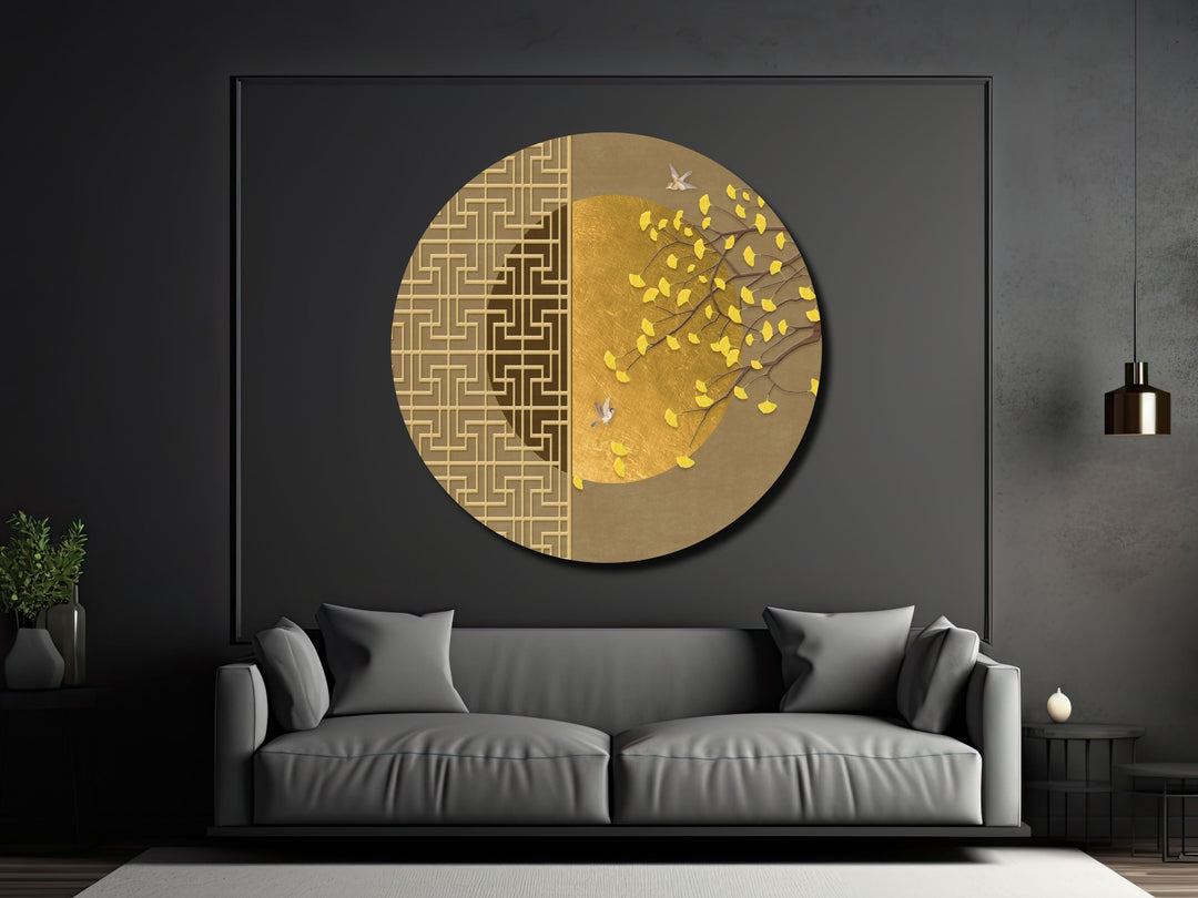 Abstract Gold Wall Art Decor-Home&Office Glass Printing Wall Painting