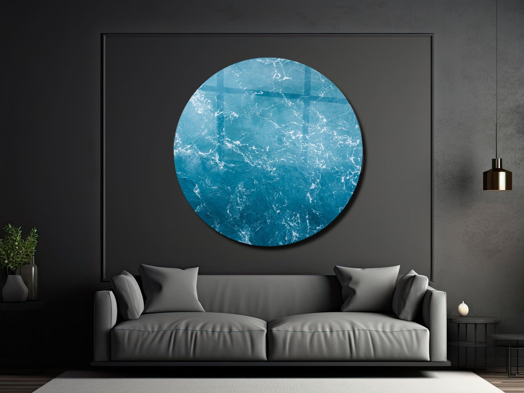 Blue Ocean Wave Wall Art Decor-Home&Office Glass Printing Wall Painting