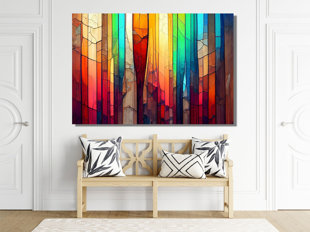 Abstract Glass Printing Wall Art-Home Office Glass Wall Painting Decor