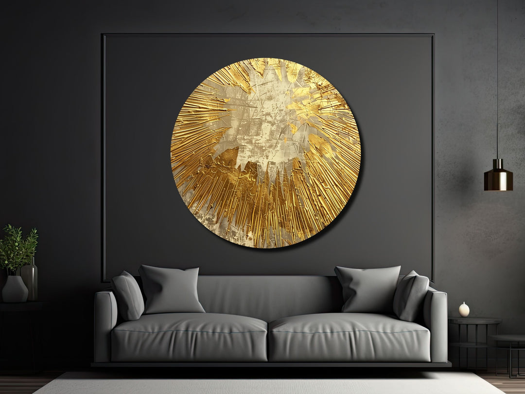 Abstract Gold Wall Art Decor-Home&Office Glass Printing Wall Painting