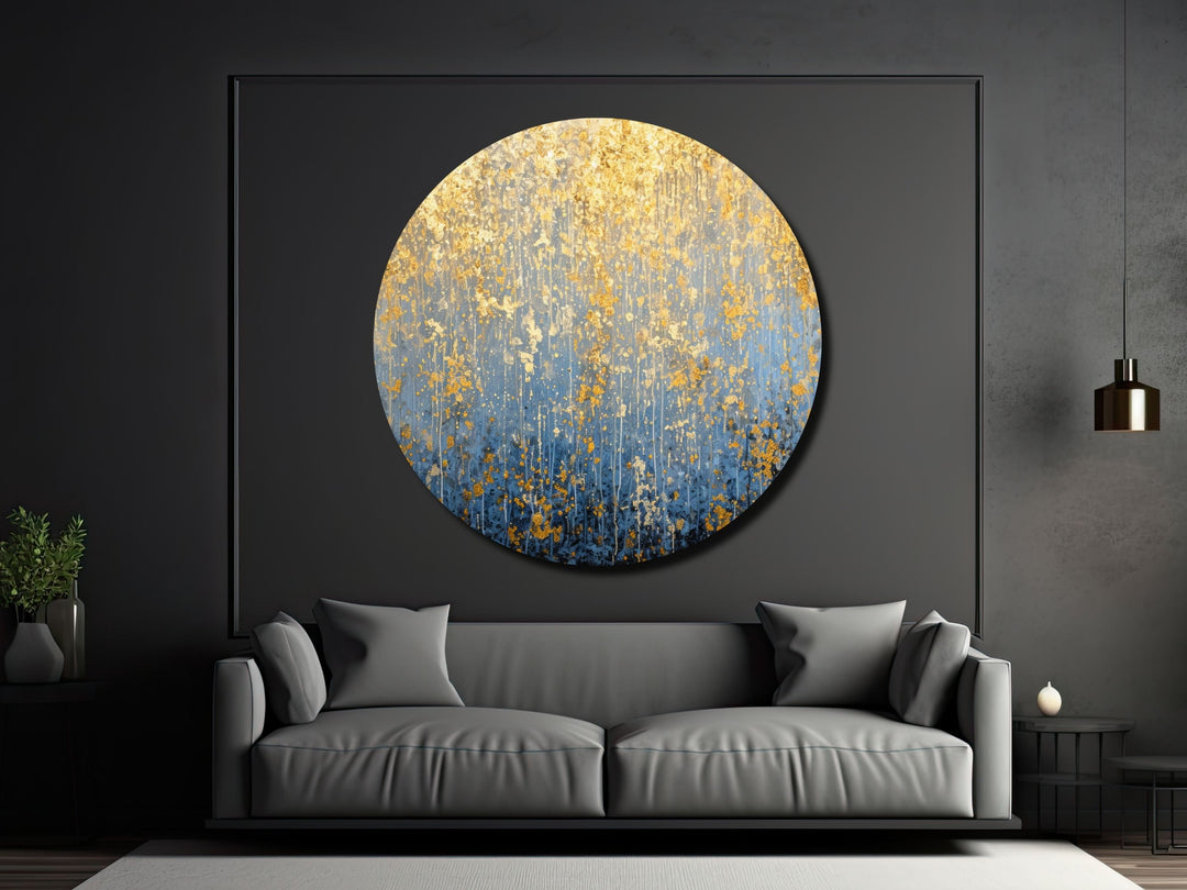 Abstract Marble Gold Blue Wall Art Decor-Home&Office Glass Printing Wall Painting