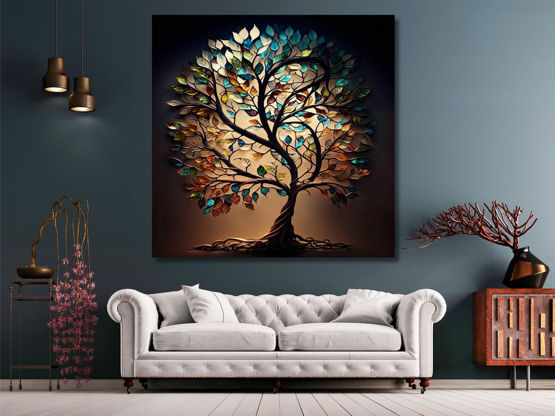 Stained Glass Wall Art Tree of Life Window-Wall Painting Decor