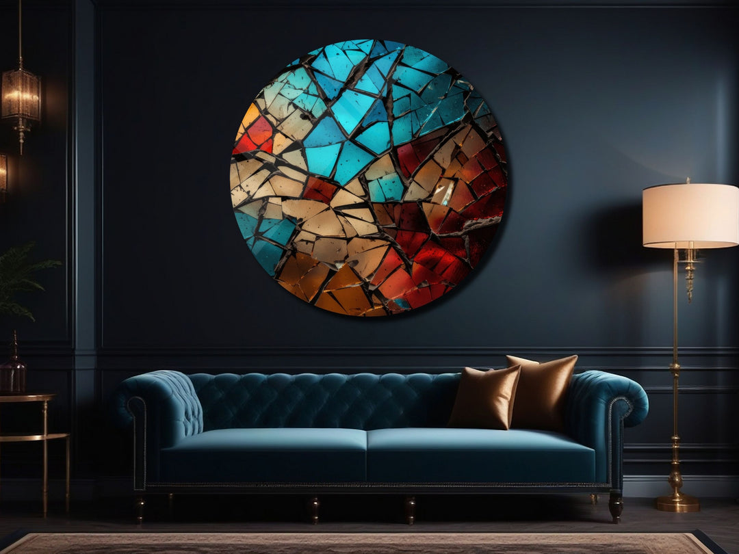 Stained Glass Colorful Wall Art Decor-Home&Office Glass Printing Wall Painting