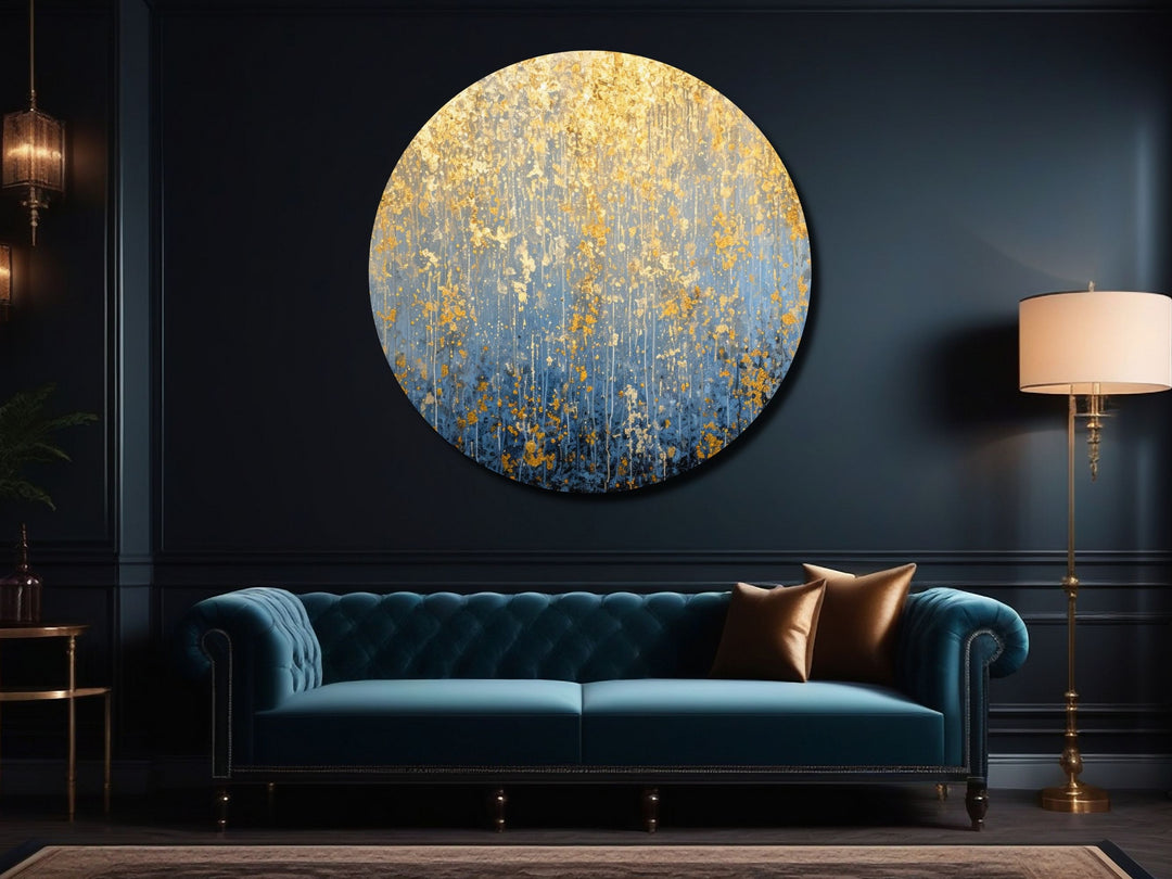 Abstract Marble Gold Blue Wall Art Decor-Home&Office Glass Printing Wall Painting