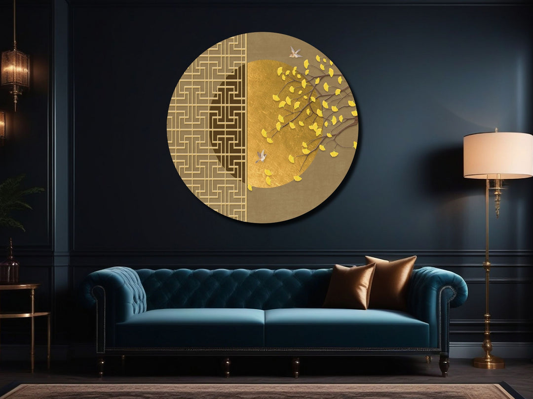 Abstract Gold Wall Art Decor-Home&Office Glass Printing Wall Painting