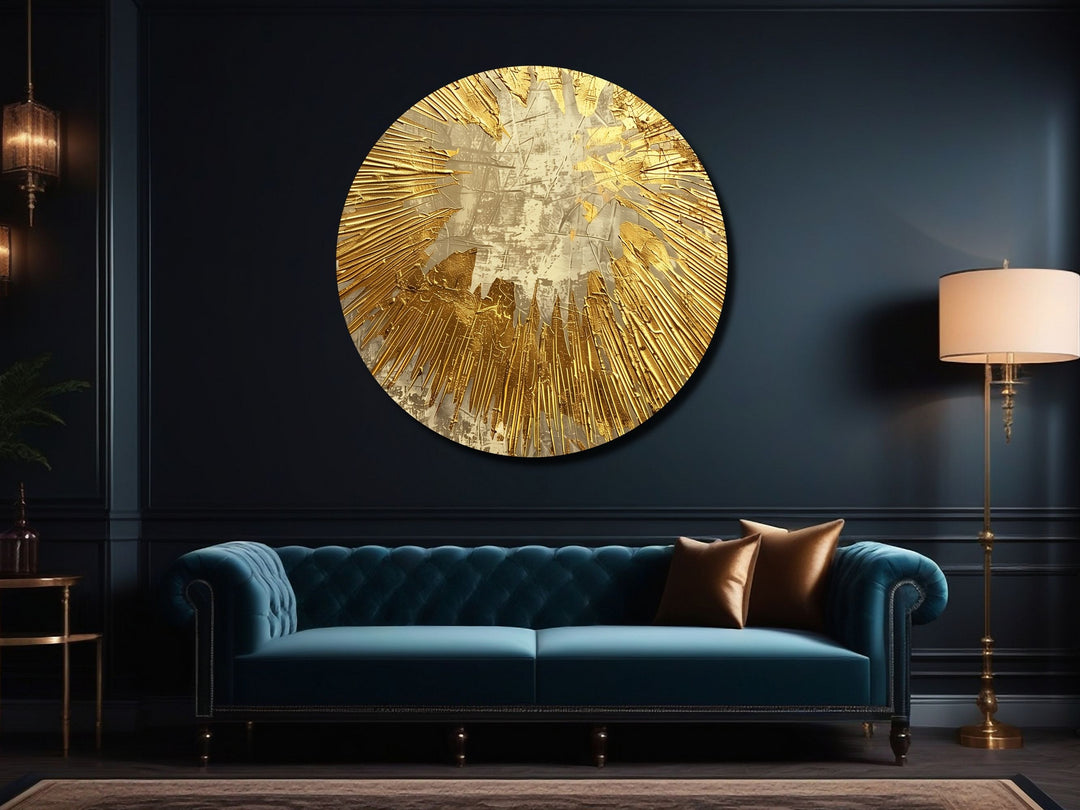 Abstract Gold Wall Art Decor-Home&Office Glass Printing Wall Painting