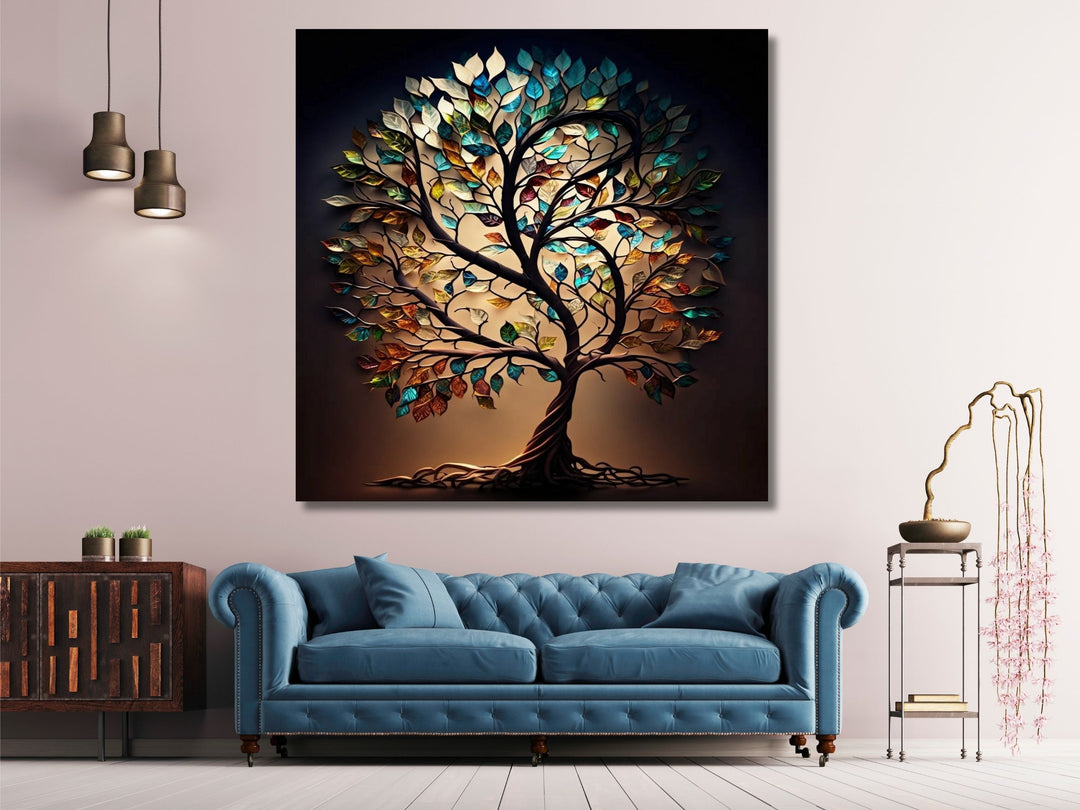 Stained Glass Wall Art Tree of Life Window-Wall Painting Decor