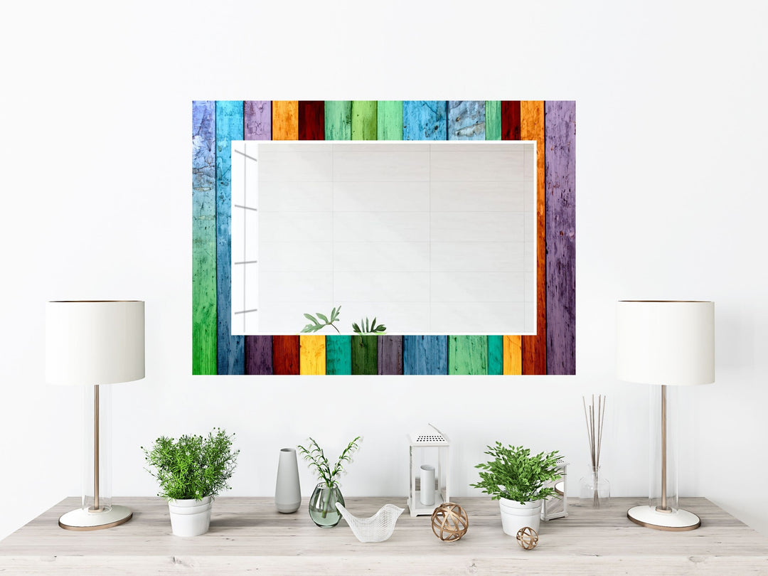 Abstract Stained Glass Pattern Wall Mirror-Home Office Wall Decoration