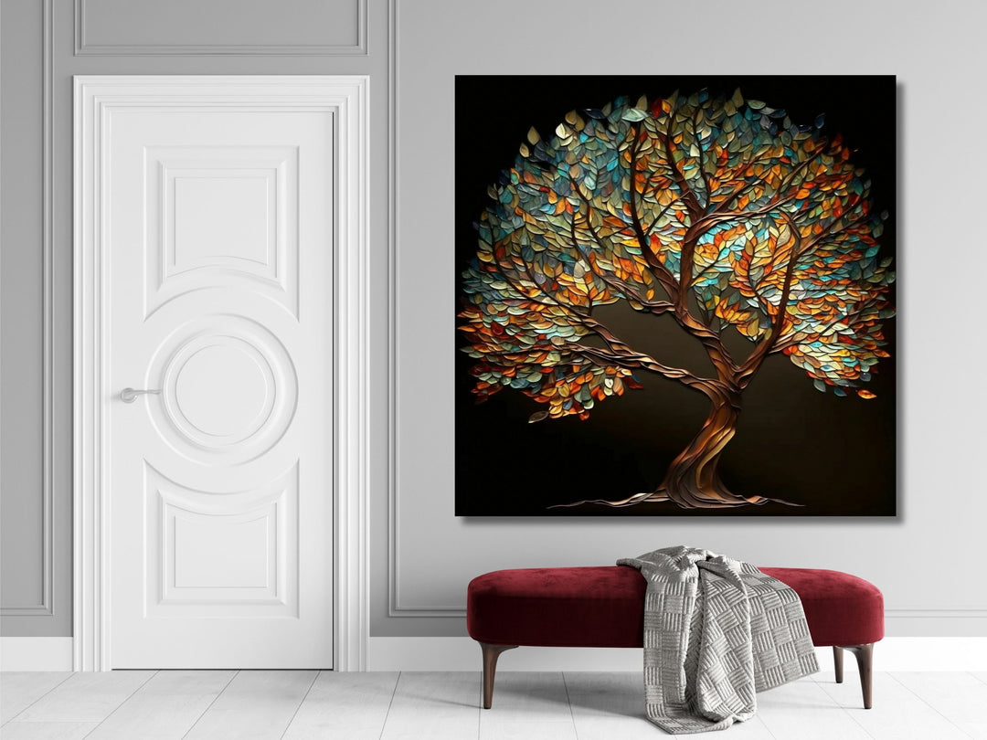 Stained Glass Wall Art Tree of Life Window-Wall Painting Decor