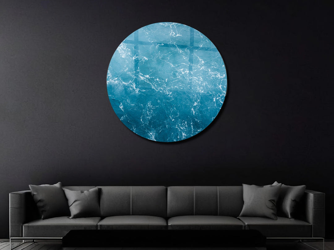 Blue Ocean Wave Wall Art Decor-Home&Office Glass Printing Wall Painting