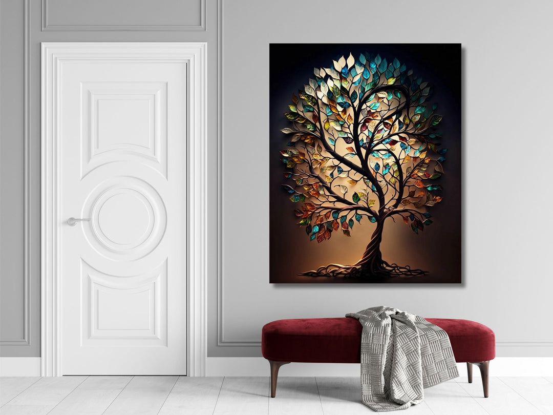 Stained Glass Wall Art Tree of Life Window-Wall Painting Decor