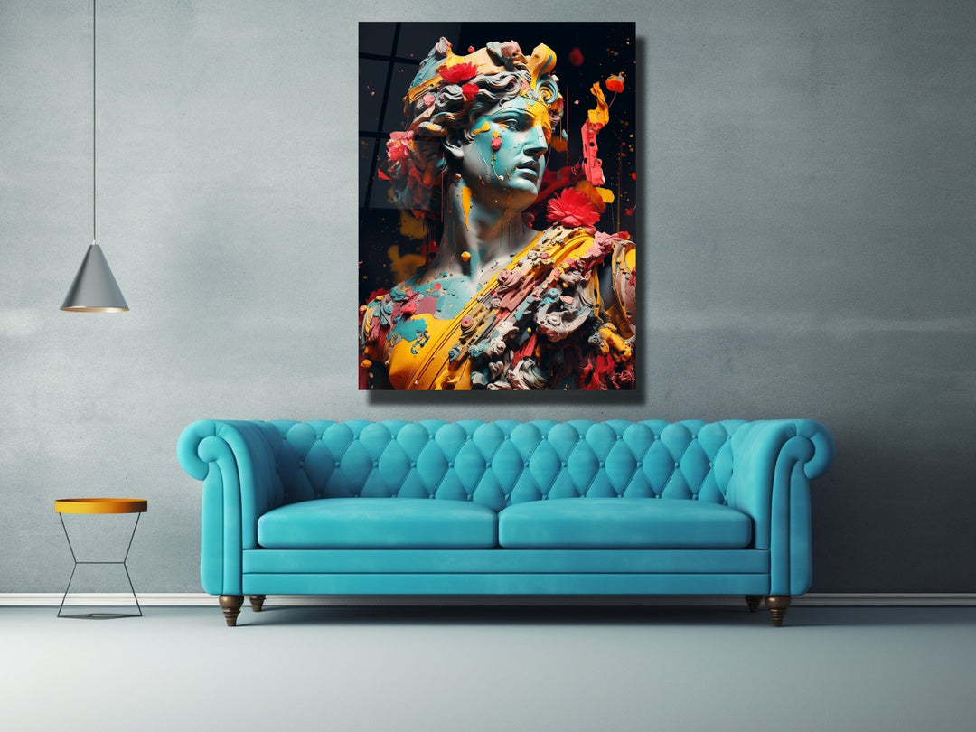 Colorful Sculpture Tempered Glass Wall Art Decor-Home&Office Glass Printing Wall Painting