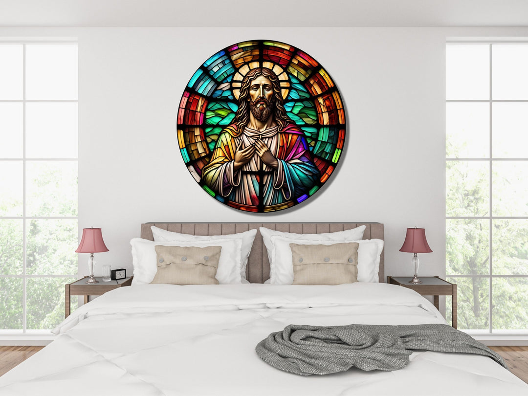 Stained Glass Jesus Christ Pattern Wall Art Window-Wall Painting Decor