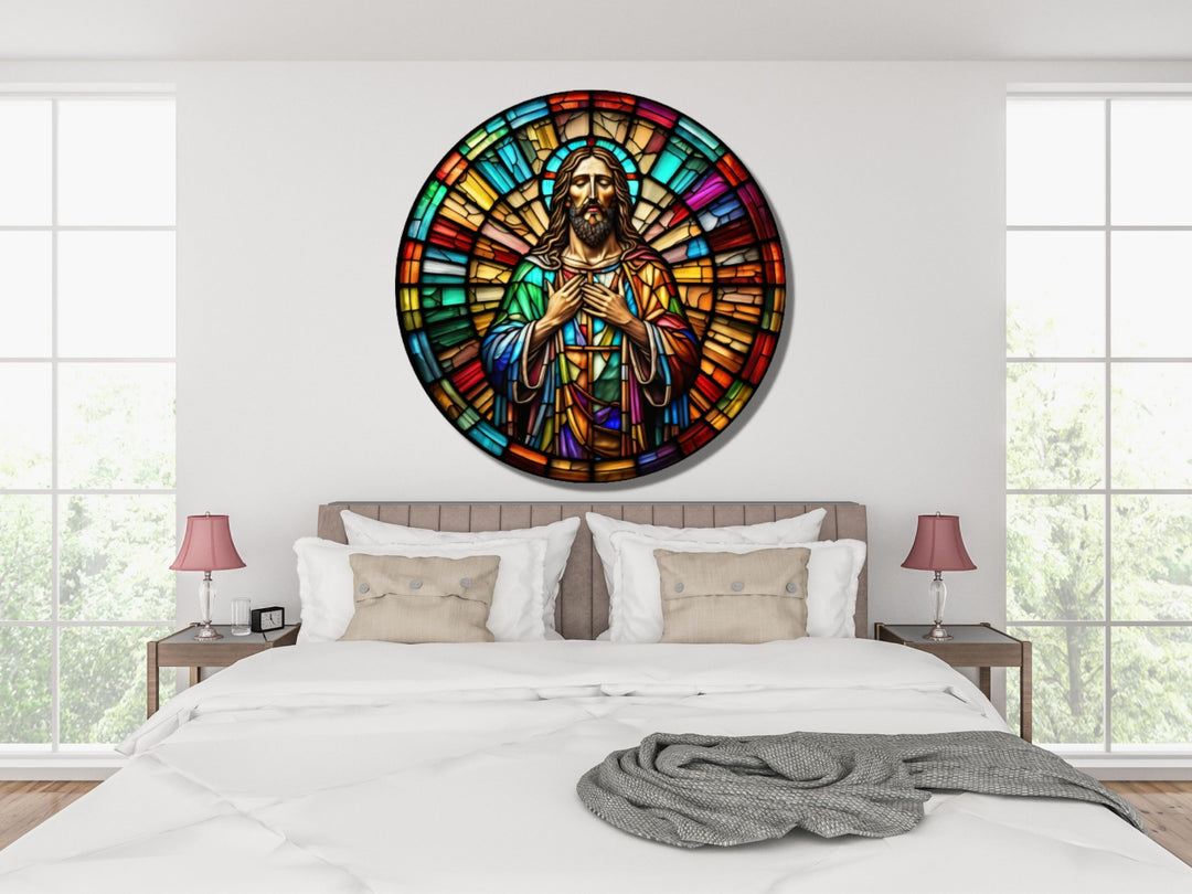 Stained Glass Jesus Christ Pattern Wall Art Window-Wall Painting Decor