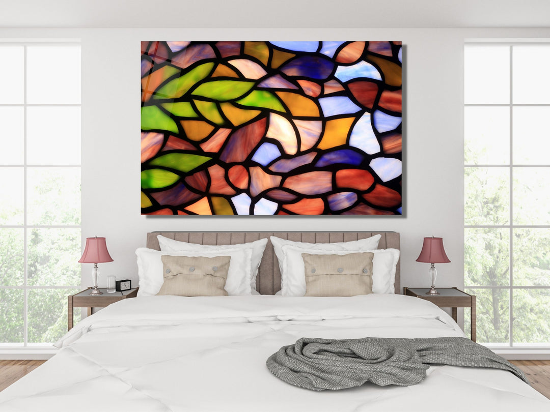 Abstract Stained Glass Pattern Wall Art-Home Office Wall Painting Decor